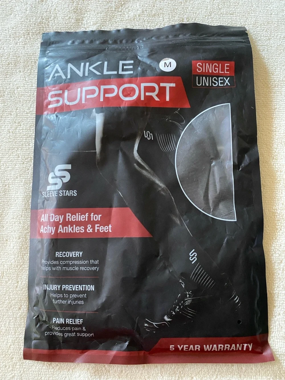 Black Ankle Support Sleeve - Men